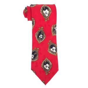 90s Disney Originals Mickey Mouse red silk necktie 1990s vintage